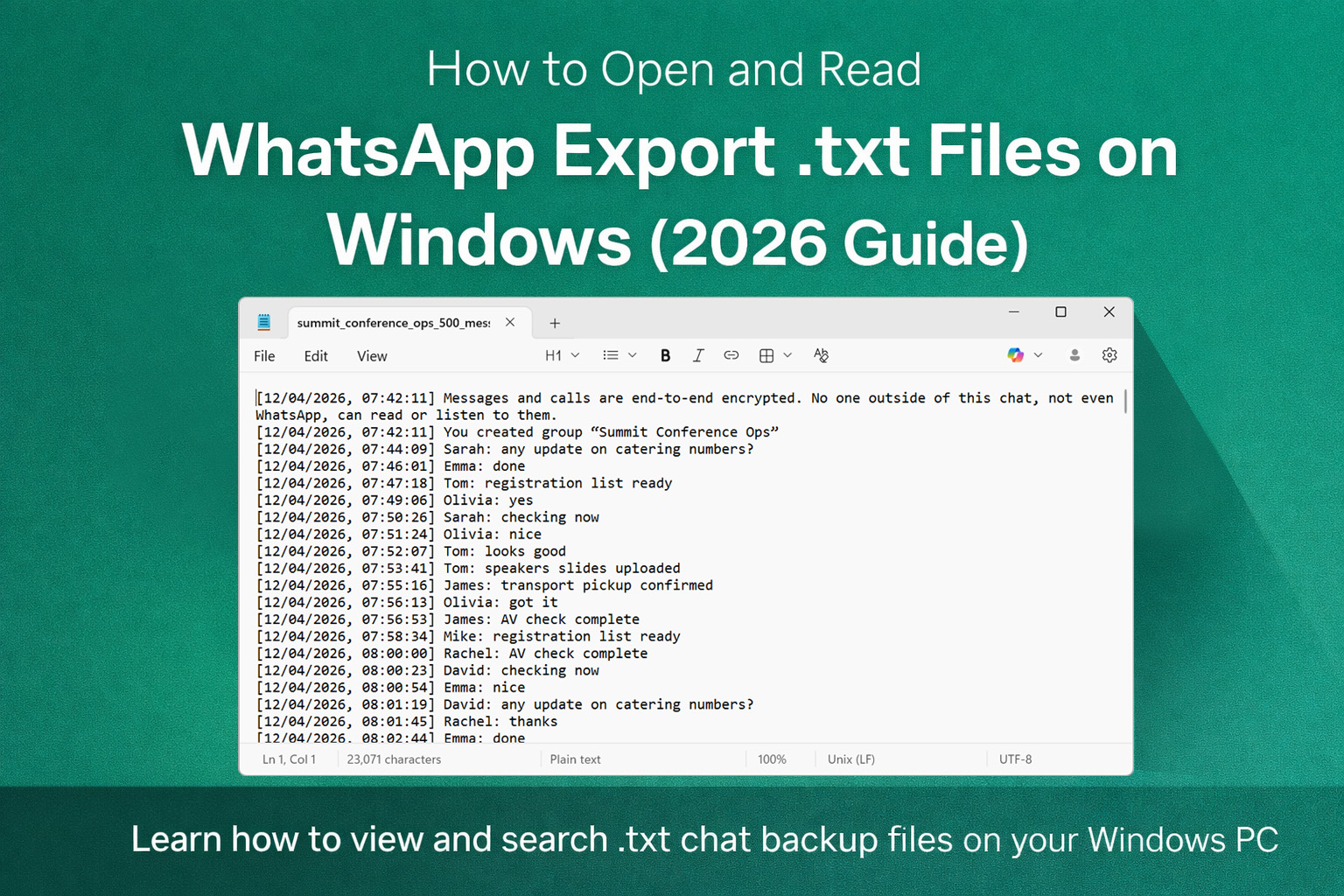 Blog Post: How to Open and Read WhatsApp Export .txt Files on Windows